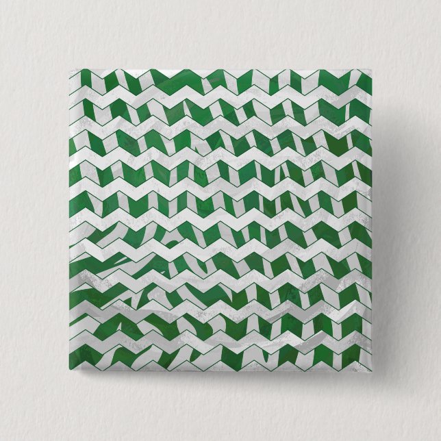 Badge Carré 5 Cm Chevron Zebra Green et White Print (Devant)