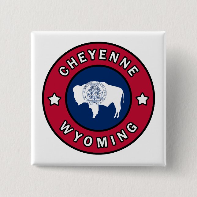 Badge Carré 5 Cm Cheyenne Wyoming (Devant)