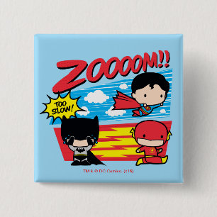 Badge Carré 5 Cm Chibi Batman Trop Lent !