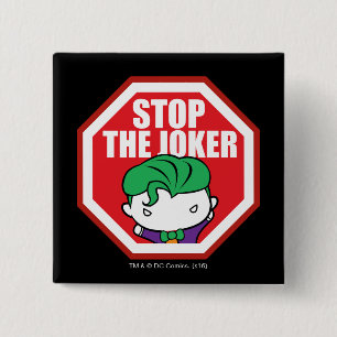 Badge Carré 5 Cm Chibi "Stop the Joker" Signe
