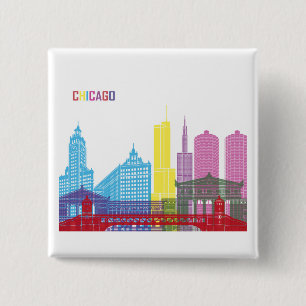 BADGE CARRÉ 5 CM CHICAGO