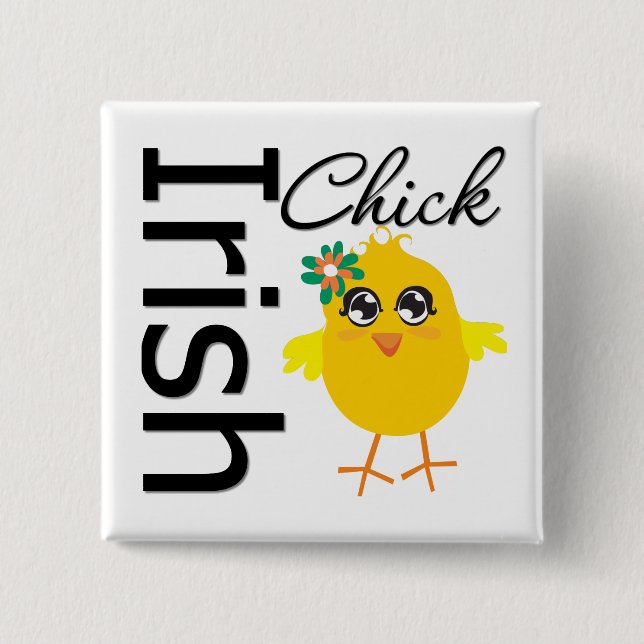 Badge Carré 5 Cm Chick irlandais (Devant)
