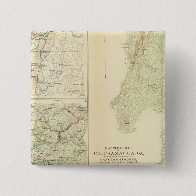 Badge Carré 5 Cm Chickamauga, Ga (Devant)