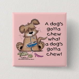 Badge Carré 5 Cm Chien Chews Chaussures