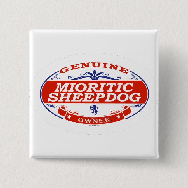 Badge Carré 5 Cm Chien de berger de Mioritic (Devant)