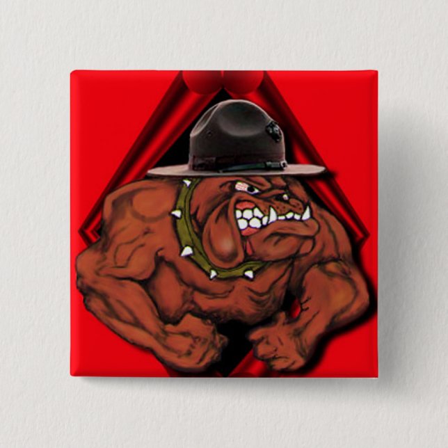 Badge Carré 5 Cm Chien de diable d'usmc (Devant)