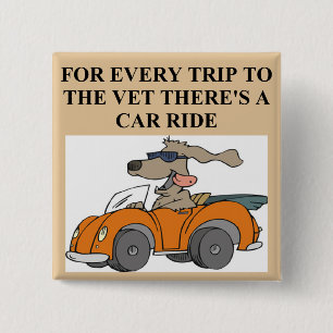 Badge Carré 5 Cm chien drôle veterriarian