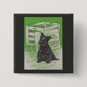 Badge Carré 5 Cm Chien écossais par livraison spéciale