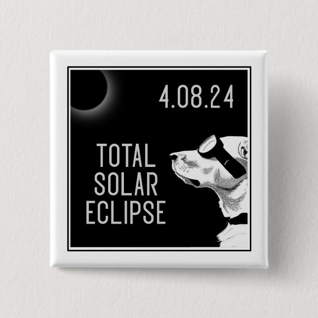 Badge Carré 5 Cm Chien Goggles Eclipse (Devant)