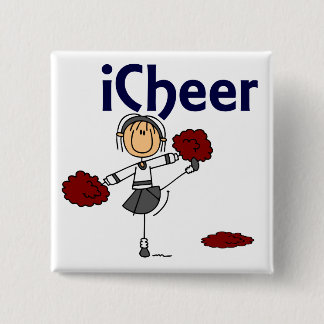 Badge Carré 5 Cm Chiffre de bâton d'acclamation du pom-pom girl I