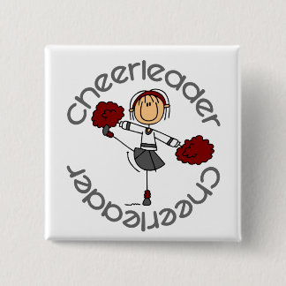 Badge Carré 5 Cm Chiffre de bâton de pom-pom girl