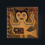 Badge Carré 5 Cm Chiffre de laine d'un jaguar, culture de Paracas<br><div class="desc">Le chiffre de laine de l'école péruvienne d'un jaguar,  culture de Paracas,  c.1500 AVANT JÉSUS CHRIST situé à une collection privée.</div>