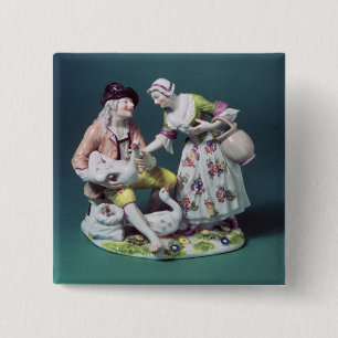 Badge Carré 5 Cm Chiffre de Meissen d'un vendeur de volaille,