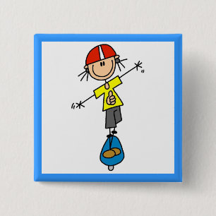 Badge Carré 5 Cm Chiffre de planche à roulettes