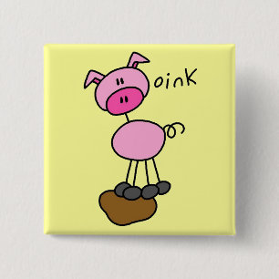 Badge Carré 5 Cm Chiffre T-shirts et cadeaux de bâton de porc