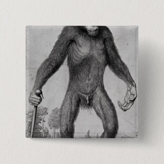 Badge Carré 5 Cm Chimpanzé, 1699 (Devant)