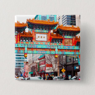 Badge Carré 5 Cm Chinatown à Washington, DC.