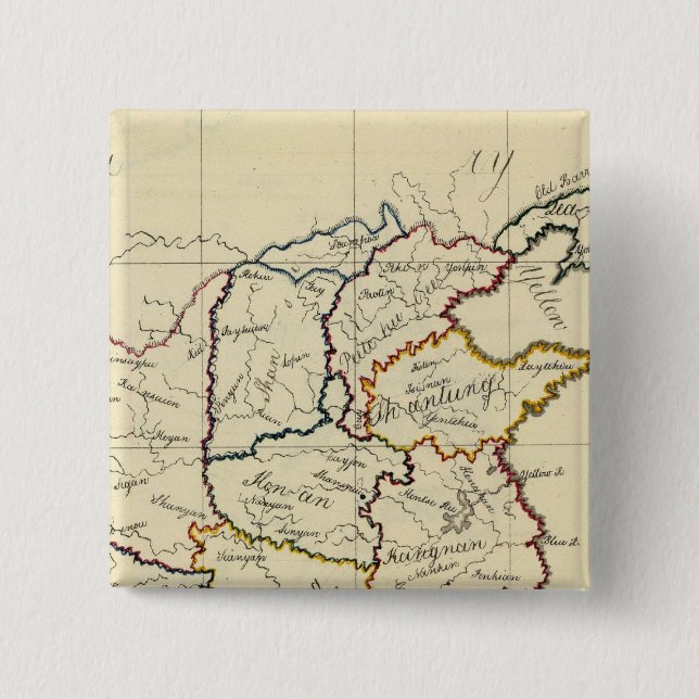 Badge Carré 5 Cm Chine, Corée (Devant)