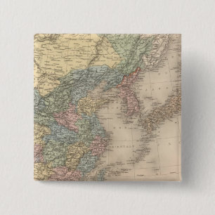 Badge Carré 5 Cm Chine et Corée