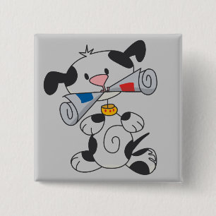 Badge Carré 5 Cm Chiot avec le T-shirts et les cadeaux de journal