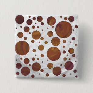 Badge Carré 5 Cm Chocolat Carmel Swirl Polka Dot
