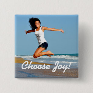 Badge Carré 5 Cm Choisis Joy ! Bouton Carré De La Bonne Femme