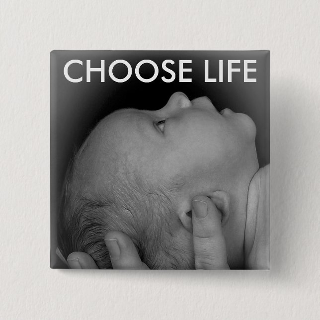 BADGE CARRÉ 5 CM CHOOSE LIFE (Devant)