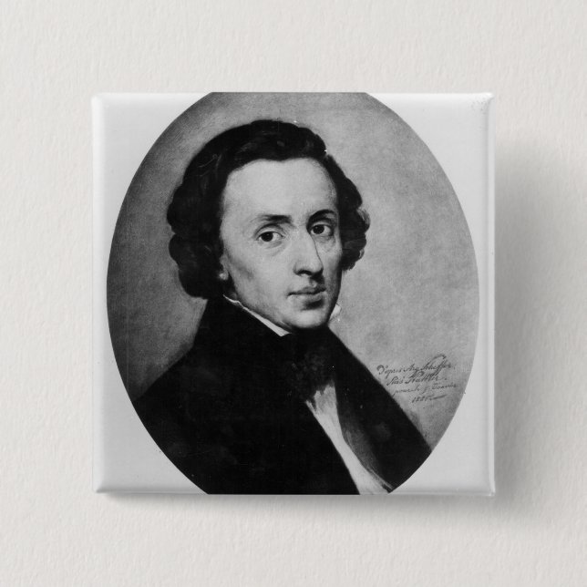 Badge Carré 5 Cm Chopin, 1858 (Devant)
