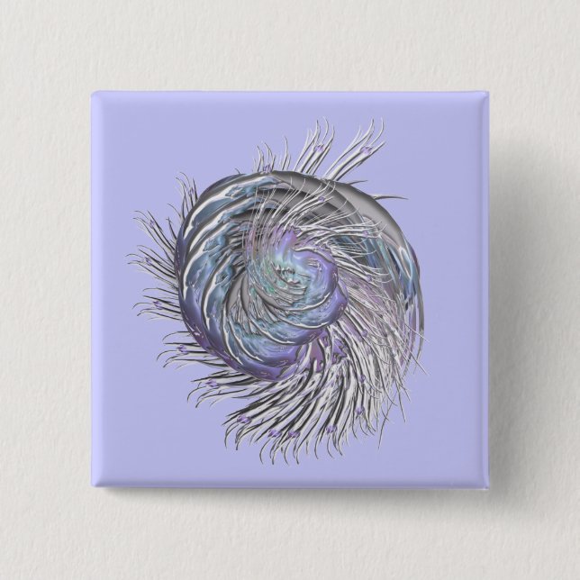 Badge Carré 5 Cm Chose de Squidly de fractale (Devant)