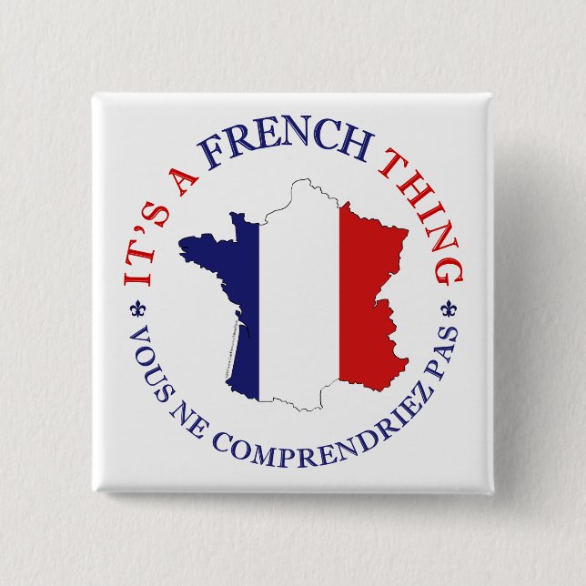 Badge Carré 5 Cm Chose française (Devant)