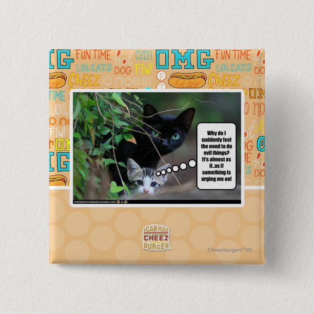 Badge Carré 5 Cm choses mauvaises (Devant)