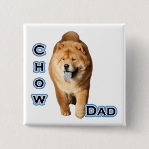 Badge Carré 5 Cm Chow Papa 4 - Bouton