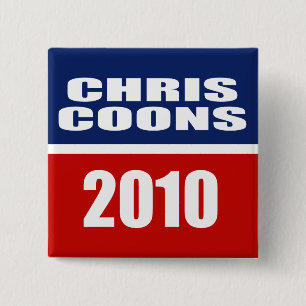BADGE CARRÉ 5 CM CHRIS COONS POUR SÉNAT