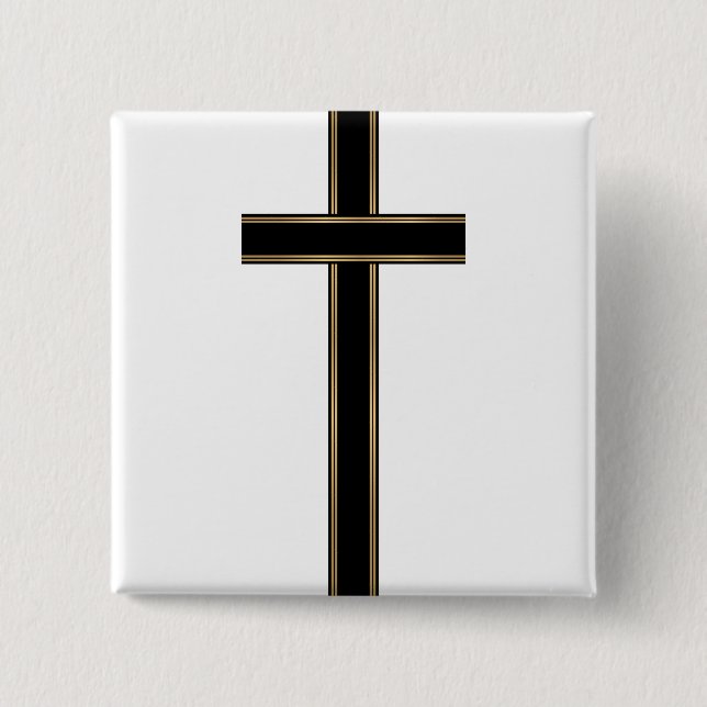 Badge Carré 5 Cm Christian cross (Devant)