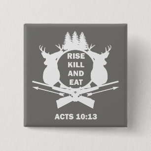 Badge Carré 5 Cm Christian Hunter Hunter Actes de chasse 10:13 Mont