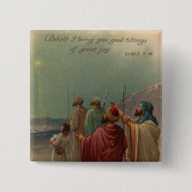 Badge Carré 5 Cm Christmas Nativity (Devant)