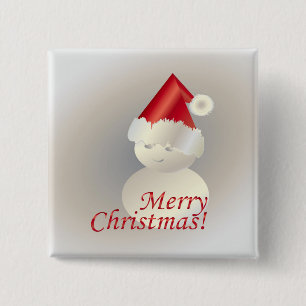 Badge Carré 5 Cm Christmas Snowman