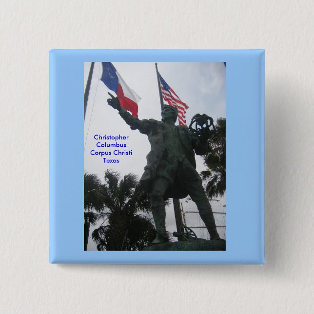 Badge Carré 5 Cm Christophe Colomb (Devant)