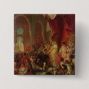 Badge Carré 5 Cm Christophe Colomb