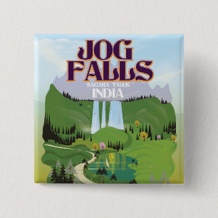 Badge Carré 5 Cm Chutes de Jog,Chutes de Jog,taluk de Sagara du Kar