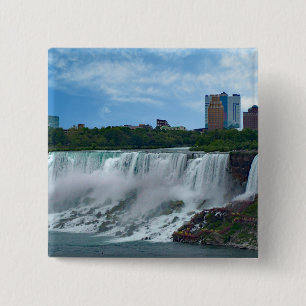 Badge Carré 5 Cm Chutes du Niagara du côté canadien Bouton