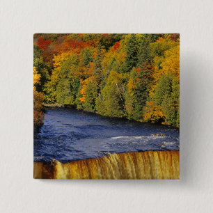 Badge Carré 5 Cm Chutes supérieures de Tahquamenon dans le Michigan
