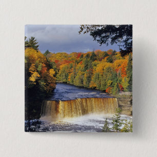 Badge Carré 5 Cm Chutes supérieures de Tahquamenon dans le Michigan