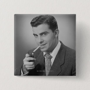 Badge Carré 5 Cm Cigarette d'éclairage d'homme