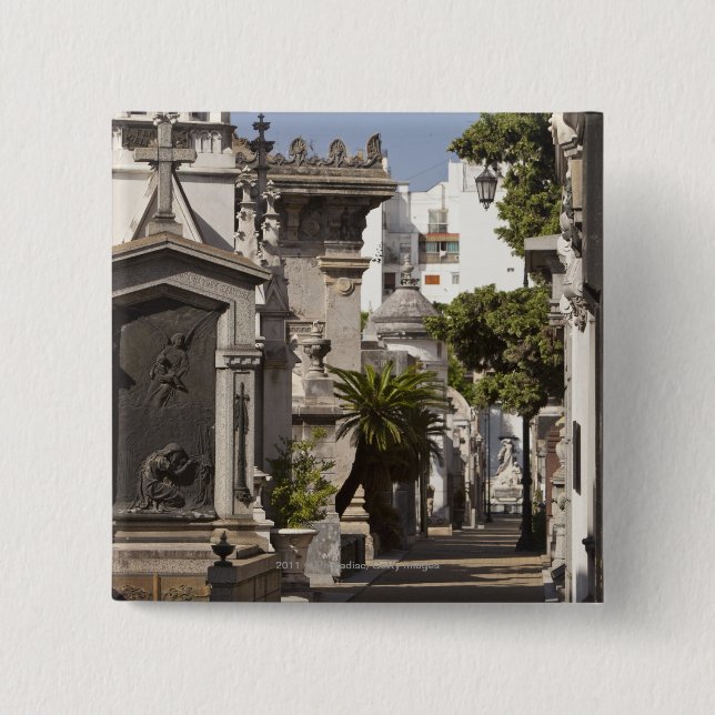 Badge Carré 5 Cm Cimetière de Recoleta de La à Buenos Aires (Devant)