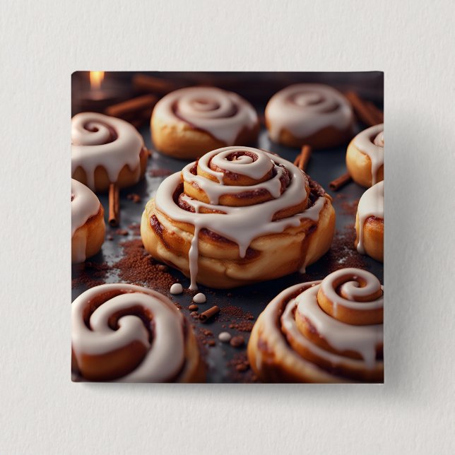 Badge Carré 5 Cm Cinnamon Rolls (Devant)