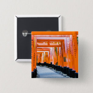 Badge Carré 5 Cm Cinquante nuances d'orange - Senbon Torii, Kyoto