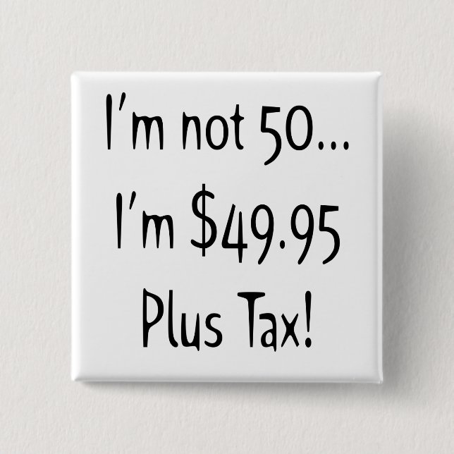 Badge Carré 5 Cm cinquantième Bouton d'anniversaire (Devant)