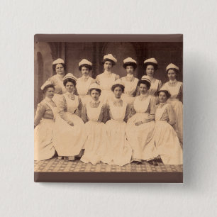 Badge Carré 5 Cm circa 1914 nursing school graduates