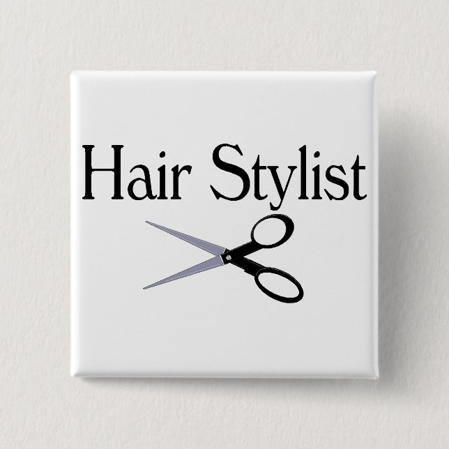 Badge Carré 5 Cm Ciseaux de coiffeur (Devant)